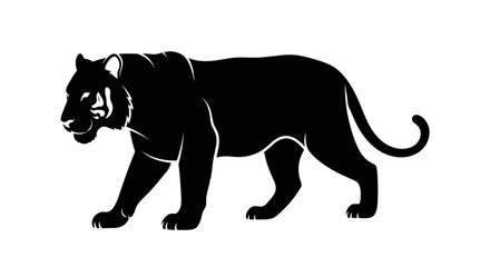 Black Panther Silhouette Walking Majestic Wild Animal.