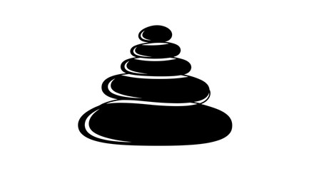 Stacked Stones Silhouette Vector Illustration for Balance and Harmony.