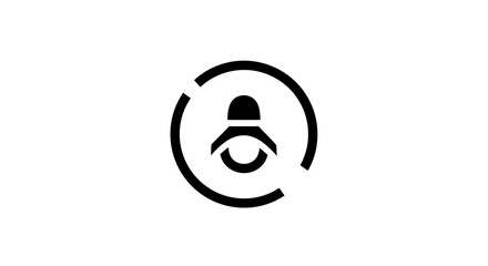 Minimalist Icon Depicting User Profile and Account.