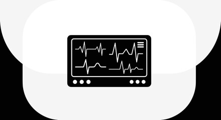 ECG Monitor Displaying Heartbeat Waves.
