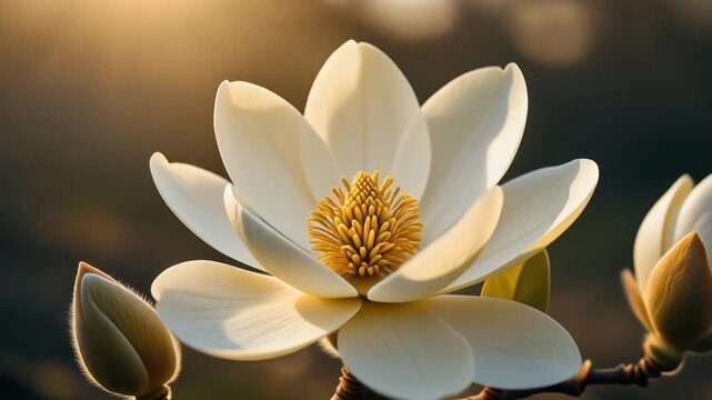 Elegant Magnolia Blooming in Slow Motion &mdash; Cinematic Macro HDR Animation