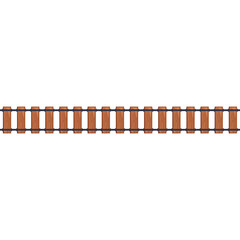 Wooden Railroad Track With Metal Rails And White Background Seamless Pattern