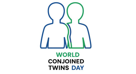 World conjoined twins day illustration featuring two outlined human figures