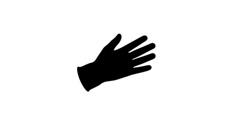 Obraz premium Black glove silhouette isolated on white background simple design.