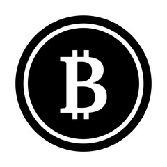 black bitcoin icon without background, isolated