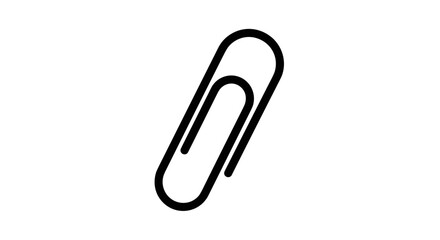 Obraz premium Simple Black Paperclip Icon Isolated on White Background.