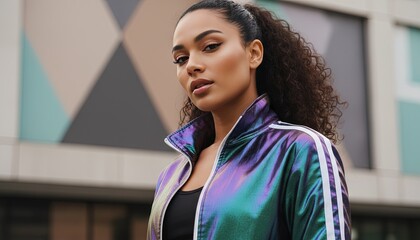 Modern fashion model lifestyle photo in the city with stylish outfit