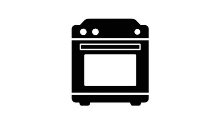 Simple black and white icon of a kitchen oven stove.