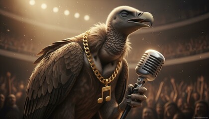 Culture Vulture - a vulture wearing hip-hop fashion to appropriate black and african american culture