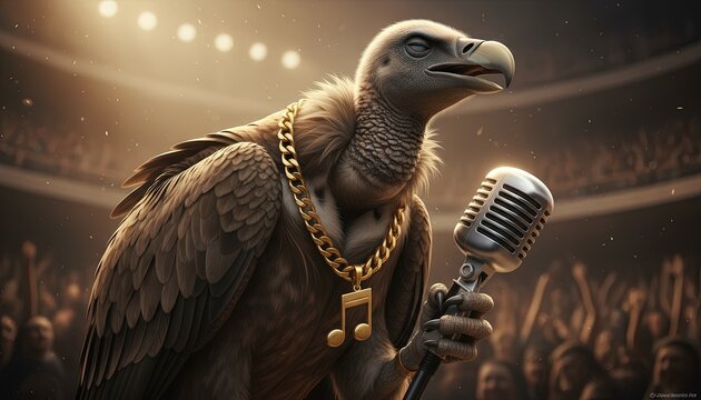 Culture Vulture - a vulture wearing hip-hop fashion to appropriate black and african american culture