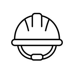 Minimal black hard hat vector representing safety, durability, and professionalism, ideal for industrial branding and engineering graphics.