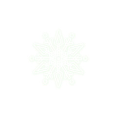 PNG, Glowing white snowflake design for winter holiday season projects.