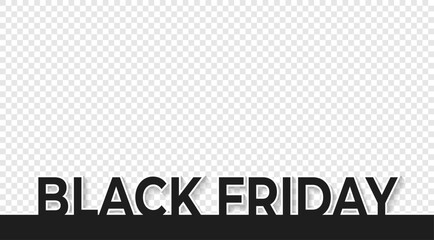 Template background black friday for site or promotion on transparent background