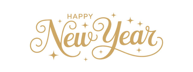 Happy new year text lettering callygraphy vector eps
