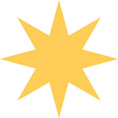 Yellow Starburst Shape Isolated on White Background Simple Graphic Element