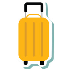 Yellow Suitcase With Wheels And Retractable Handle Ready For Travel Adventure Isolated On Transparent Background
