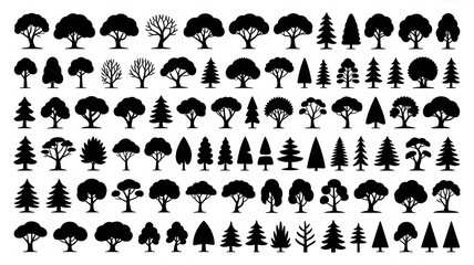 Christmas icons and symbols isolated on white background