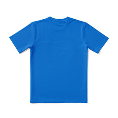 Apparel Mockup of High-Quality Blank Aqua Blue T-Shirt Front View Template on White Transparent Background 
