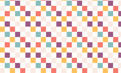 Colorful Geometric Squares Pattern — Modern Retro Seamless Vector Background