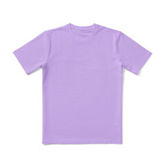 Apparel Mockup of High-Quality Blank Lilac T-Shirt Front View Template on White Transparent Background 