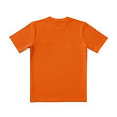Apparel Mockup of High-Quality Blank Orange T-Shirt Front View Template on White Transparent Background 