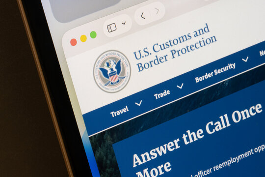 Portland, OR, USA - Nov 5, 2025: Homepage of the U.S. Customs and Border Protection (CBP), a federal law enforcement agency of the United States Department of Homeland Security (DHS).