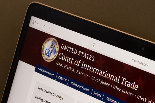 Portland, OR, USA - Nov 5, 2025: Homepage of the United States Court of International Trade (CIT), a federal court that adjudicates civil actions arising out of customs and international trade laws.