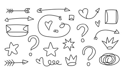 Boho hand drawn arrow crown and heart clipart