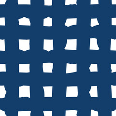 Minimalist navy blue seamless pattern with scattered abstract white geometric shapes, creating a modern and clean visual texture.