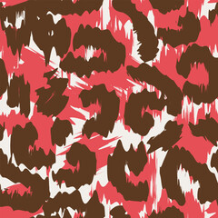 Bold red, brown, and white abstract camouflage pattern with paint splatter texture, edgy seamless print for streetwear, accessories, and urban decor.