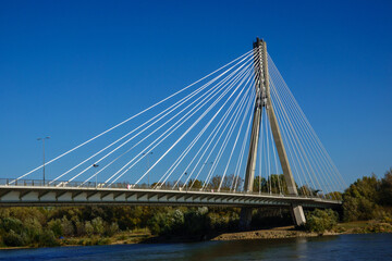 Bridge across Vistula river in Warsaw, Poland