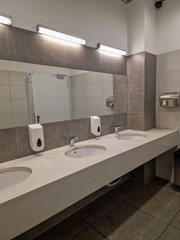 contemporary interior of public toilet