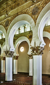 Synagogue of Santa Mar&iacute;a la Blanca, built in 1180, located in Toledo, Spain, Europe