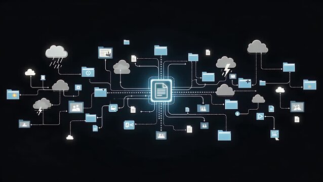 Abstract Digital Cloud Network Data Transfer