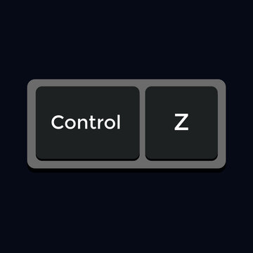 Oversized  CTRL and z keyboard keys representing the undo command