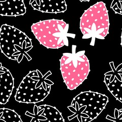 Summer fruits seamless strawberries pattern for wrapping paper and fabrics and kids clothes print and fashion textiles