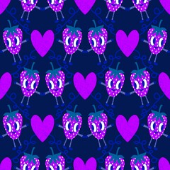 Summer fruits seamless strawberries pattern for wrapping paper and fabrics and kids clothes print and fashion textiles