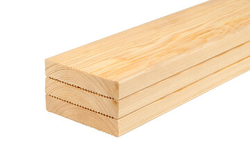 Stack of smooth wooden planks showcasing natural grain and texture for construction and design projects