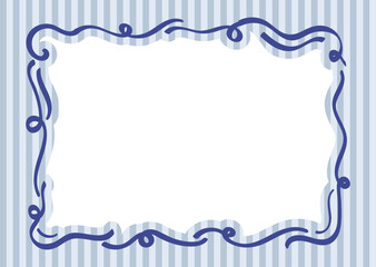 Retro Frame, Cutesy Frame, Cute Border, Curvy Border, Striped Wallpaper, Retro Wallpaper, Social Media Background, Greeting Card, Post Card Template