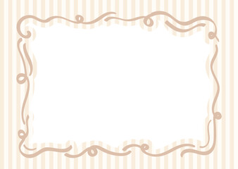 Retro Frame, Cutesy Frame, Cute Border, Curvy Border, Striped Wallpaper, Retro Wallpaper, Social Media Background, Greeting Card, Post Card Template