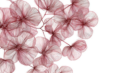 linear flowers against a white backdrop