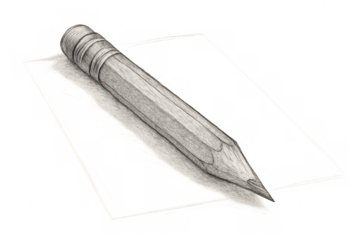 Pencil drawing creating a stroke, graphite pencil art tool illustration, sketching implement for creativity and education