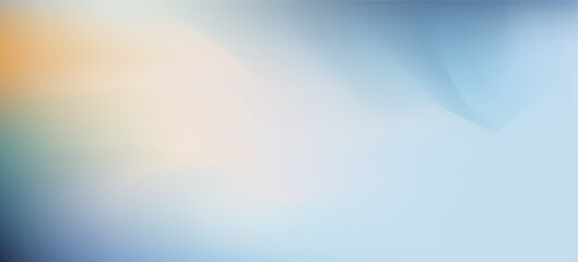 Light blue and orange colours vector mesh gradient background. Abstract aesthetic calm indigo yellow digital watercolor dusk sky concept for dawn design, cloudscape, banner, surface