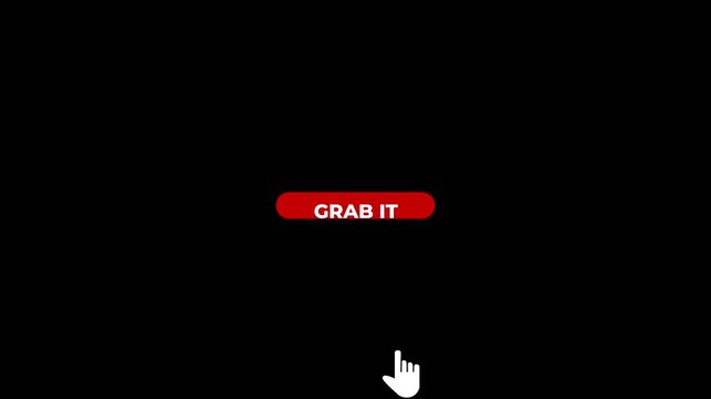 Red button with white text GRABIT and a white hand cursor icon on a black background grab it offer