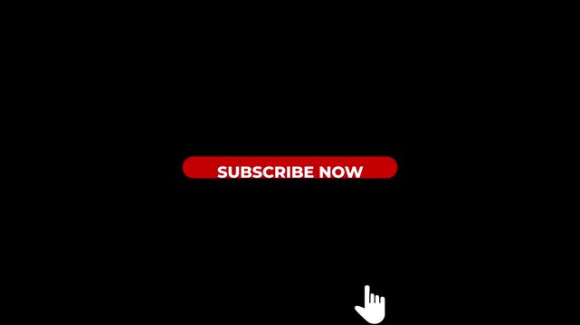 Red button with text SUBSCRIBENOW and a white hand cursor icon on a black background subscribe now