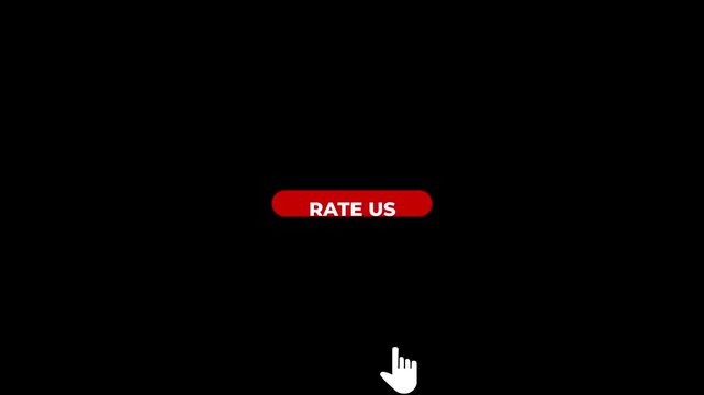Red Button with White Text RATEUS and Cursor Icon on Black Background rate us rating