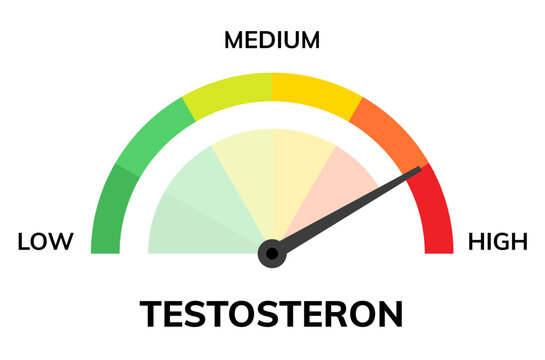 Testosterone Level Indicator with Low, Medium, High Gauge. Testosteron level indicator measurement health monitor