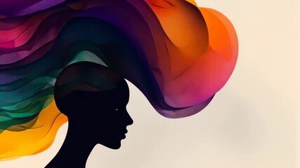 Mindful Kaleidoscope: An artistic depiction of the human mind, illustrated with swirling ribbons of vibrant colors to evoke a sense of mental clarity and emotional exploration.