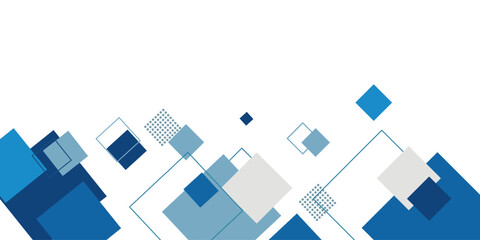 Obraz premium Vector blue box. Abstract background. business wallpaper square frame contour.