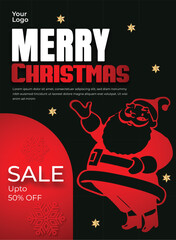 Christmas sale with Santa Claus Holiday promotion post